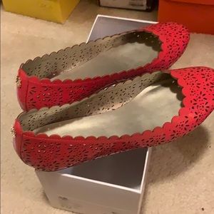 Coral Patent Leather Flats